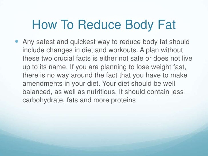 how reduce fat from body